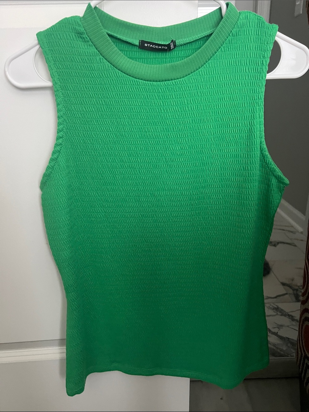 Staccato Bright Green Textured Sleeveless Tank